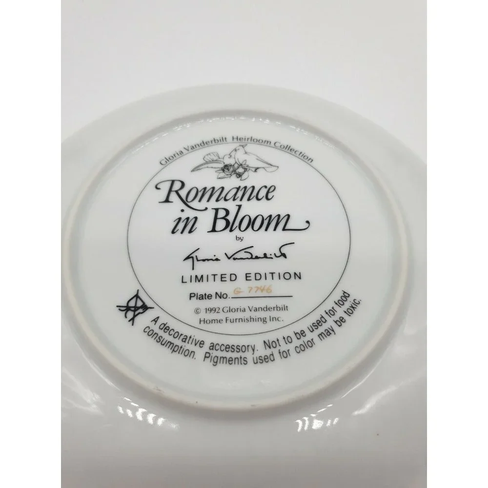 Gloria Vanderbilt Romance in Bloom Heirloom Collection Rose Dove Numbered Lace